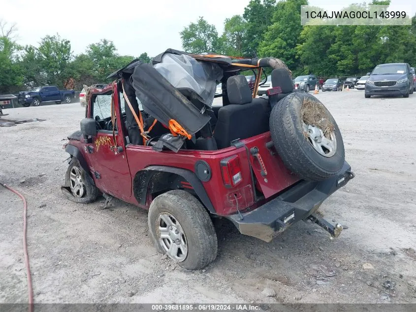 2012 Jeep Wrangler Sport VIN: 1C4AJWAG0CL143999 Lot: 39681895