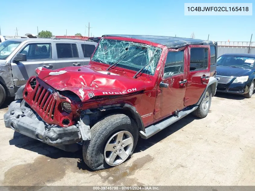 2012 Jeep Wrangler Unlimited Rubicon VIN: 1C4BJWFG2CL165418 Lot: 39745798