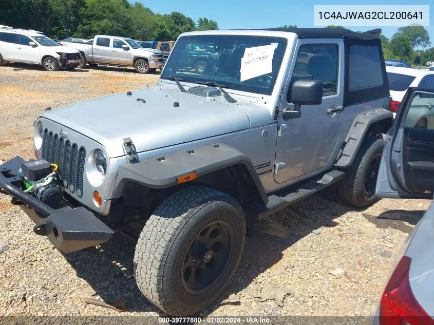 2012 Jeep Wrangler Sport VIN: 1C4AJWAG2CL200641 Lot: 39777880