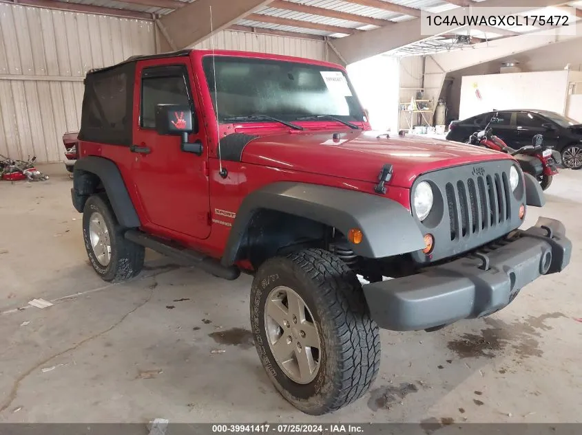 2012 Jeep Wrangler Sport VIN: 1C4AJWAGXCL175472 Lot: 39941417