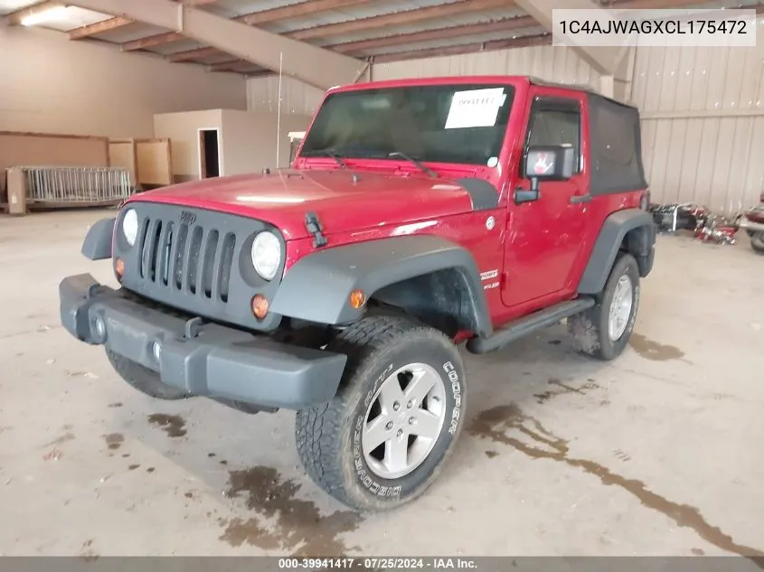 1C4AJWAGXCL175472 2012 Jeep Wrangler Sport