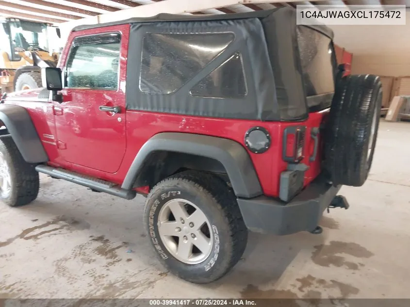 1C4AJWAGXCL175472 2012 Jeep Wrangler Sport