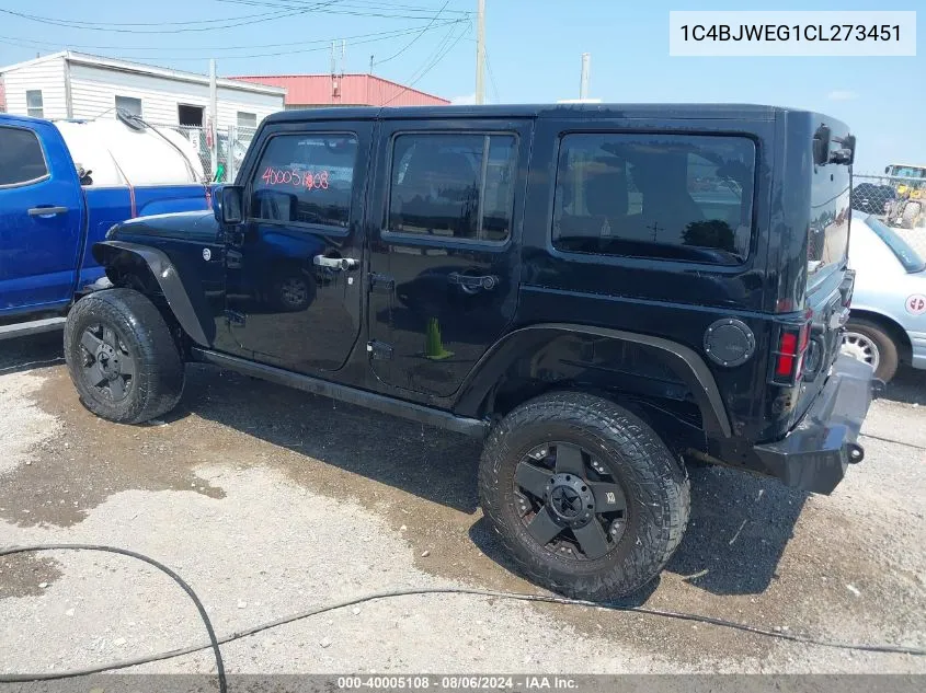 2012 Jeep Wrangler Unlimited Sahara VIN: 1C4BJWEG1CL273451 Lot: 40005108