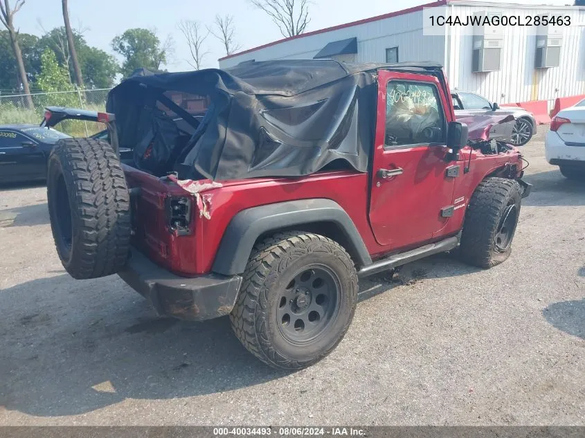 2012 Jeep Wrangler Sport VIN: 1C4AJWAG0CL285463 Lot: 40034493