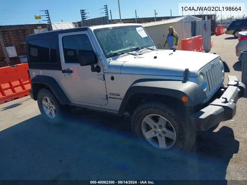 2012 Jeep Wrangler Sport VIN: 1C4AJWAG2CL198664 Lot: 40062300