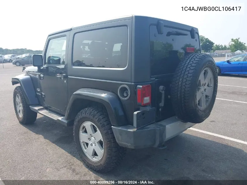 1C4AJWBG0CL106417 2012 Jeep Wrangler Sahara