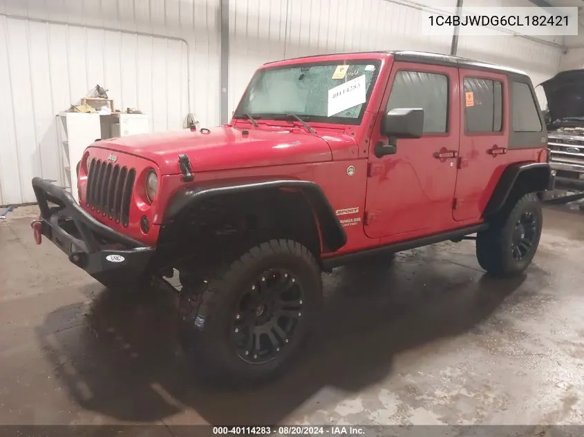 1C4BJWDG6CL182421 2012 Jeep Wrangler Unlimited Sport