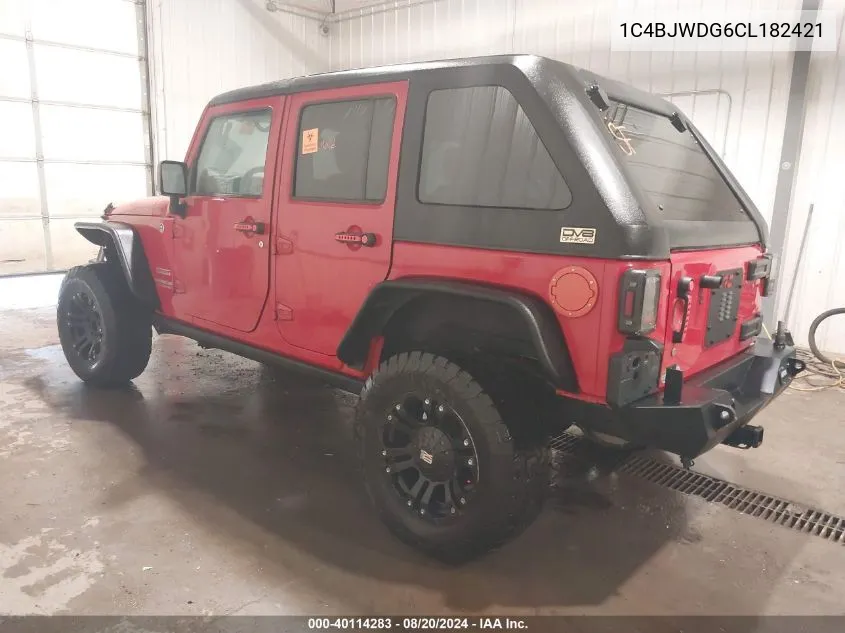 1C4BJWDG6CL182421 2012 Jeep Wrangler Unlimited Sport