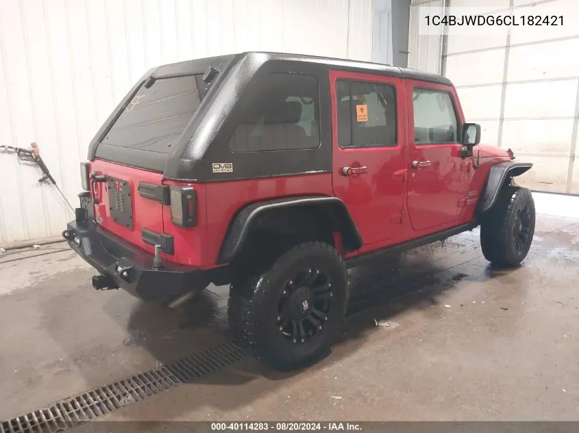 2012 Jeep Wrangler Unlimited Sport VIN: 1C4BJWDG6CL182421 Lot: 40114283