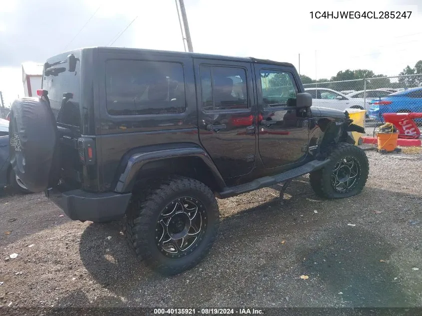 2012 Jeep Wrangler Unlimited Sahara VIN: 1C4HJWEG4CL285247 Lot: 40135921