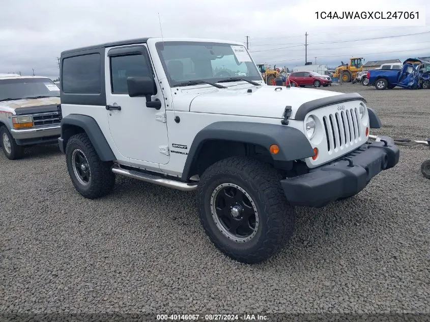 2012 Jeep Wrangler Sport VIN: 1C4AJWAGXCL247061 Lot: 40146067