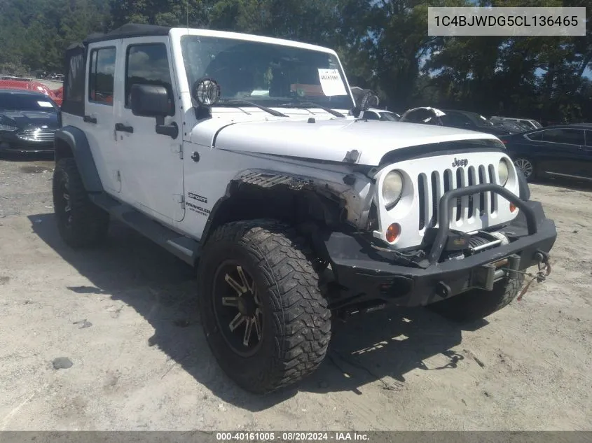 2012 Jeep Wrangler Unlimited Sport VIN: 1C4BJWDG5CL136465 Lot: 40161005