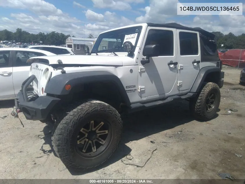 1C4BJWDG5CL136465 2012 Jeep Wrangler Unlimited Sport