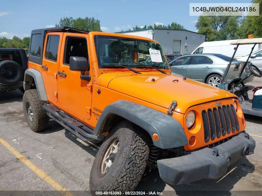 2012 Jeep Wrangler Unlimited Sport VIN: 1C4BJWDG4CL244186 Lot: 40163093