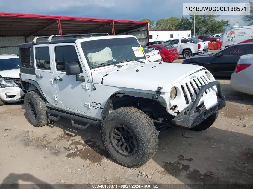 1C4BJWDG0CL188571 2012 Jeep Wrangler Unlimited Sport