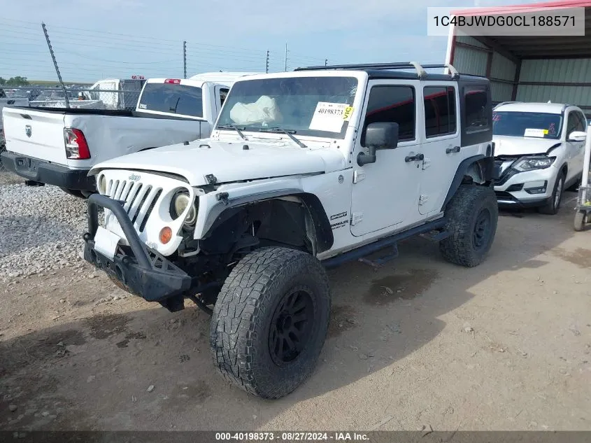 1C4BJWDG0CL188571 2012 Jeep Wrangler Unlimited Sport