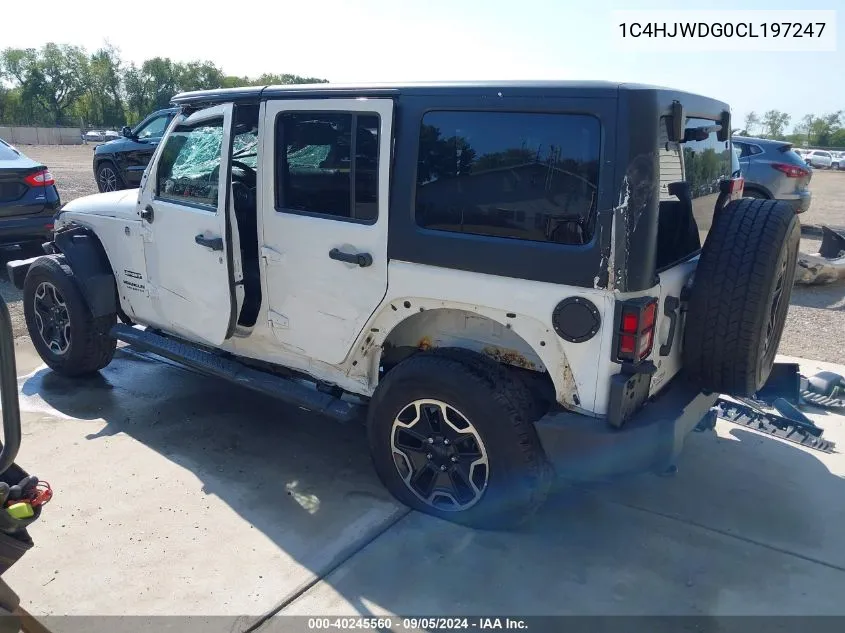 1C4HJWDG0CL197247 2012 Jeep Wrangler Unlimited Sport