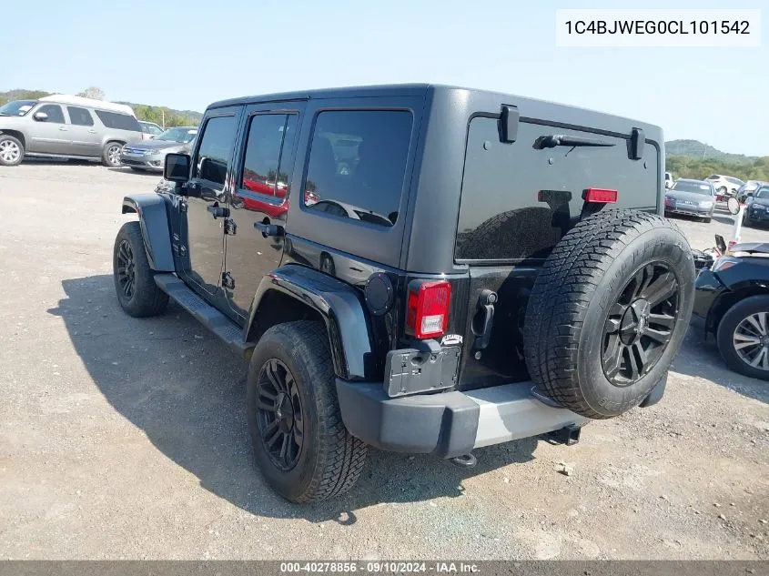 2012 Jeep Wrangler Unlimited Sahara VIN: 1C4BJWEG0CL101542 Lot: 40278856