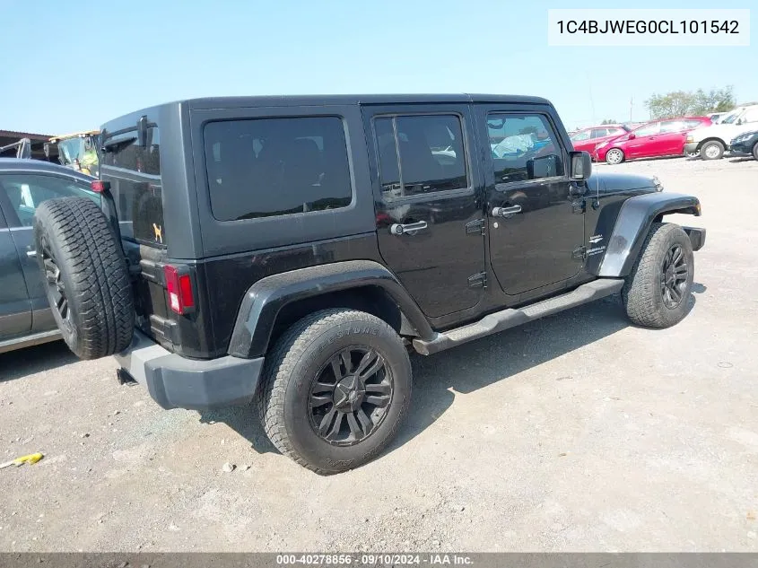 2012 Jeep Wrangler Unlimited Sahara VIN: 1C4BJWEG0CL101542 Lot: 40278856