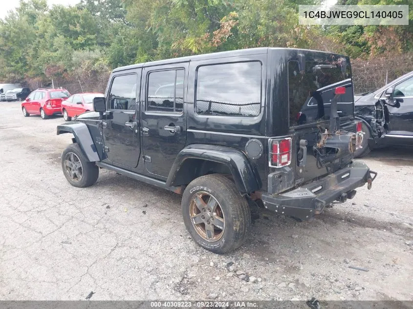 2012 Jeep Wrangler Unlimited Sahara VIN: 1C4BJWEG9CL140405 Lot: 40309223