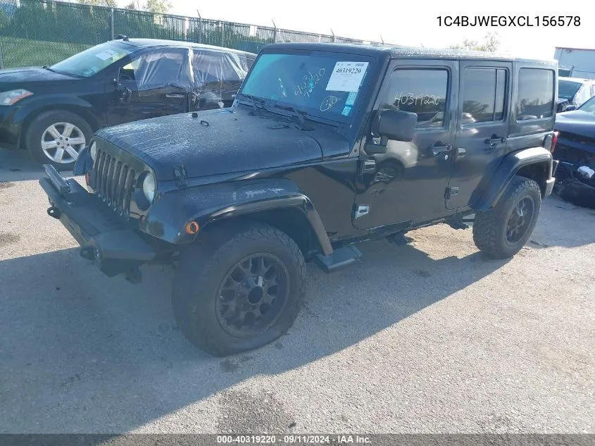 2012 Jeep Wrangler Unlimited Sahara VIN: 1C4BJWEGXCL156578 Lot: 40319220