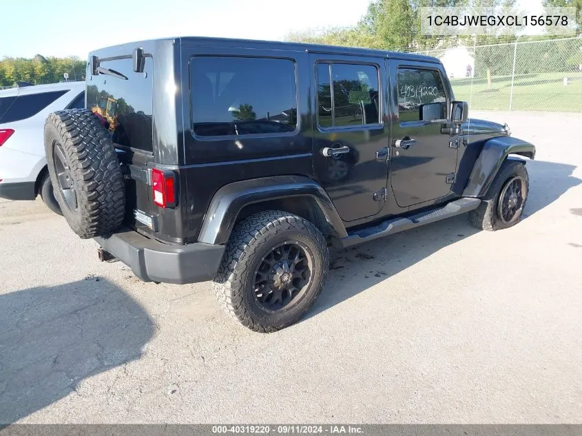 2012 Jeep Wrangler Unlimited Sahara VIN: 1C4BJWEGXCL156578 Lot: 40319220