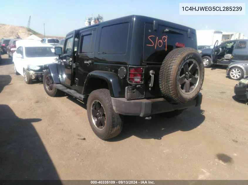 2012 Jeep Wrangler Unlimited Sahara VIN: 1C4HJWEG5CL285239 Lot: 40335109