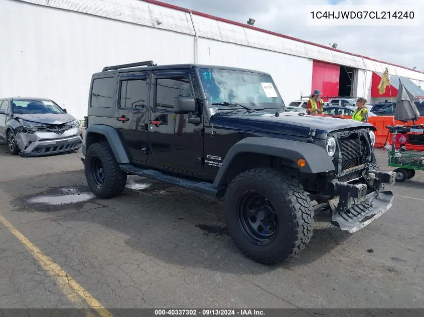 2012 Jeep Wrangler Unlimited Sport VIN: 1C4HJWDG7CL214240 Lot: 40337302