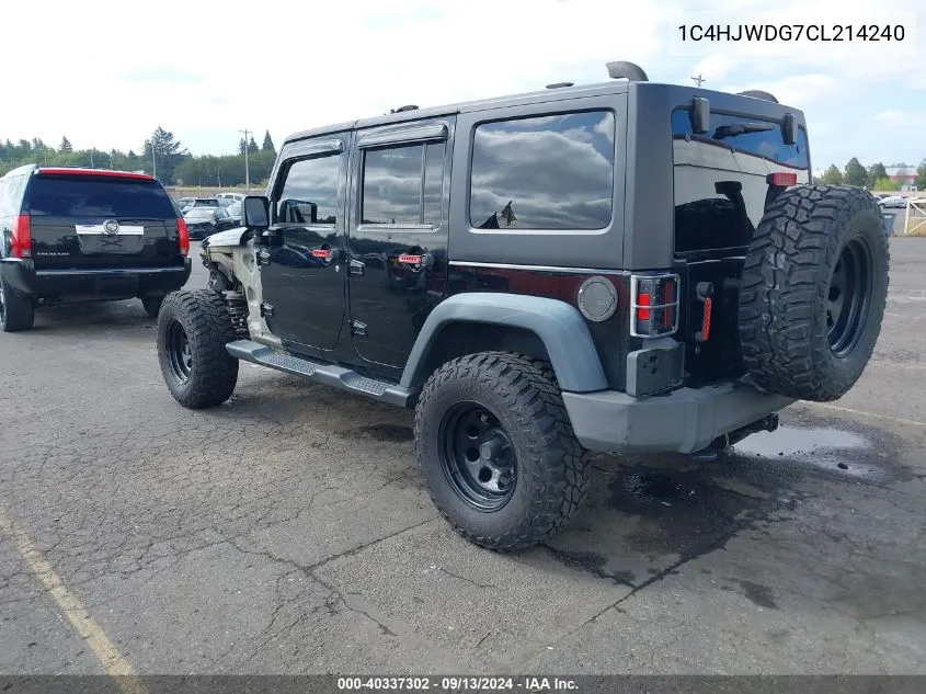 2012 Jeep Wrangler Unlimited Sport VIN: 1C4HJWDG7CL214240 Lot: 40337302