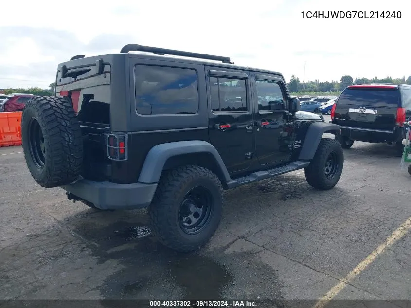 1C4HJWDG7CL214240 2012 Jeep Wrangler Unlimited Sport