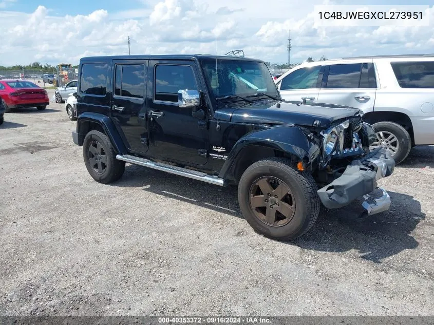 2012 Jeep Wrangler Unlimited Sahara VIN: 1C4BJWEGXCL273951 Lot: 40353372