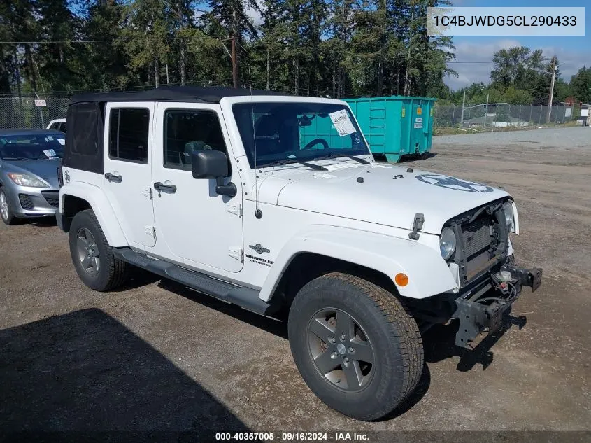 2012 Jeep Wrangler Unlimited Sport VIN: 1C4BJWDG5CL290433 Lot: 40357005