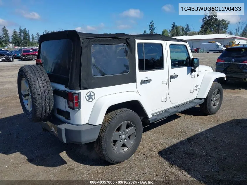 2012 Jeep Wrangler Unlimited Sport VIN: 1C4BJWDG5CL290433 Lot: 40357005