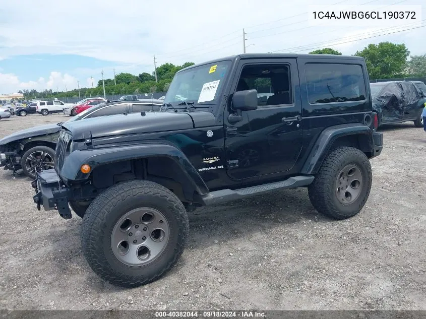 2012 Jeep Wrangler Sahara VIN: 1C4AJWBG6CL190372 Lot: 40382044