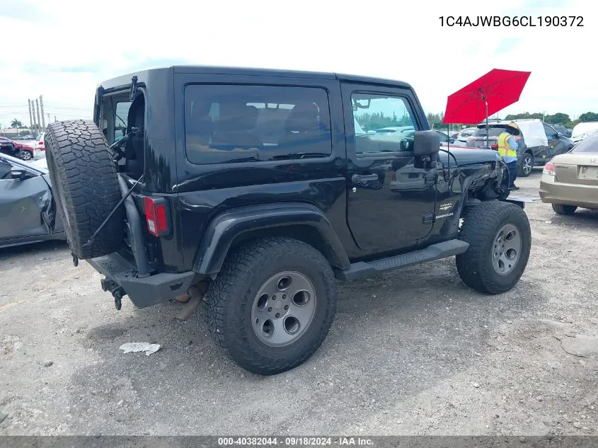 1C4AJWBG6CL190372 2012 Jeep Wrangler Sahara