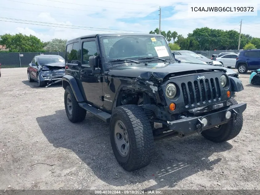 2012 Jeep Wrangler Sahara VIN: 1C4AJWBG6CL190372 Lot: 40382044