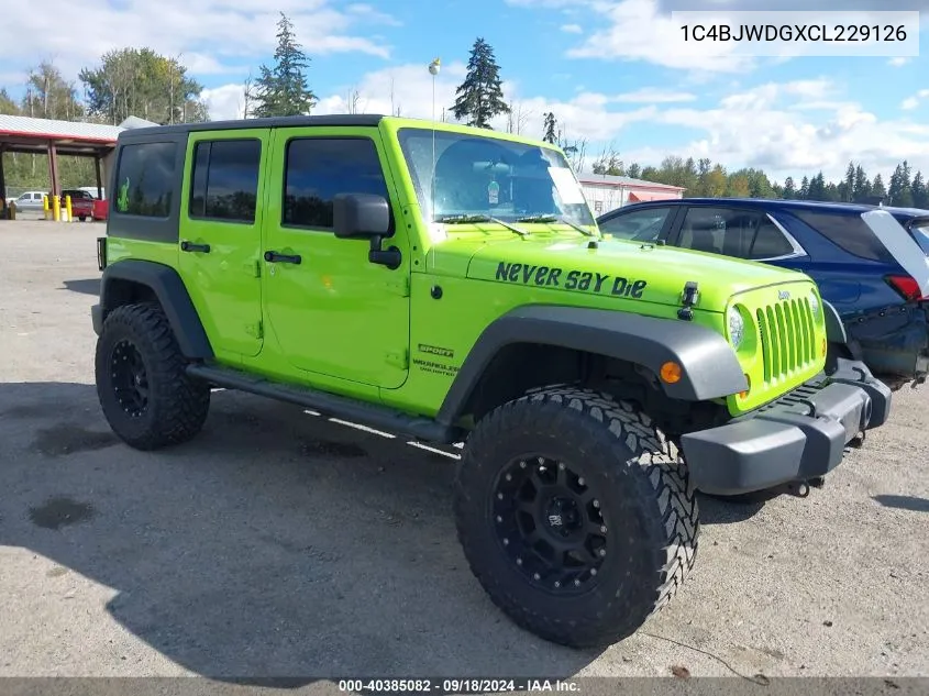 2012 Jeep Wrangler Unlimited Sport VIN: 1C4BJWDGXCL229126 Lot: 40385082