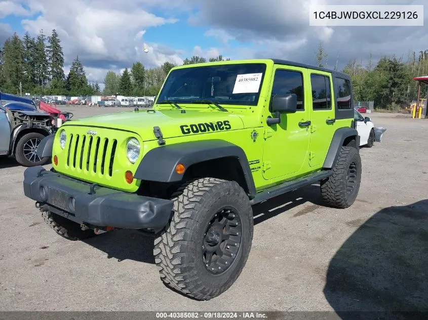 2012 Jeep Wrangler Unlimited Sport VIN: 1C4BJWDGXCL229126 Lot: 40385082