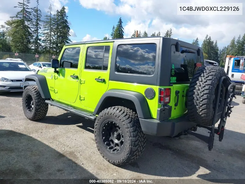 2012 Jeep Wrangler Unlimited Sport VIN: 1C4BJWDGXCL229126 Lot: 40385082