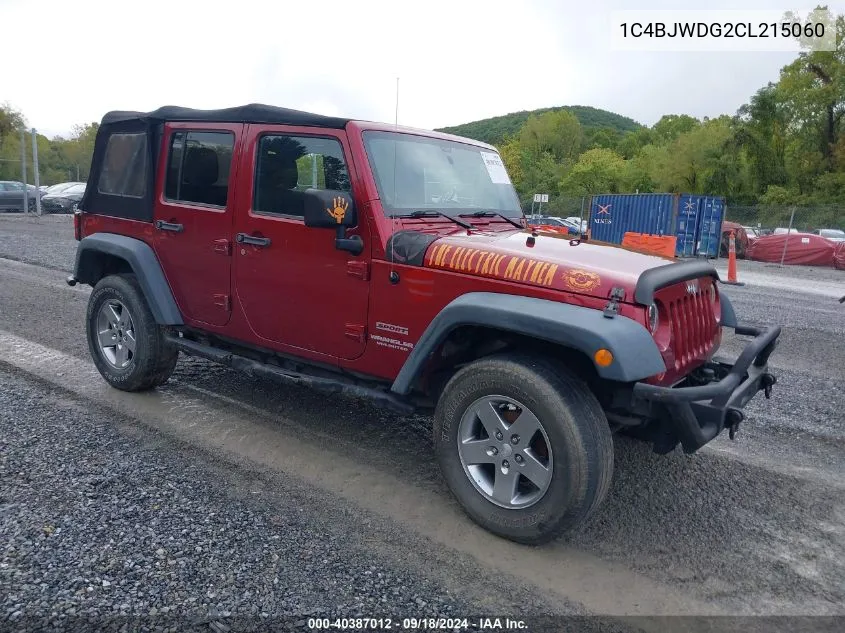 2012 Jeep Wrangler Unlimited Sport VIN: 1C4BJWDG2CL215060 Lot: 40387012