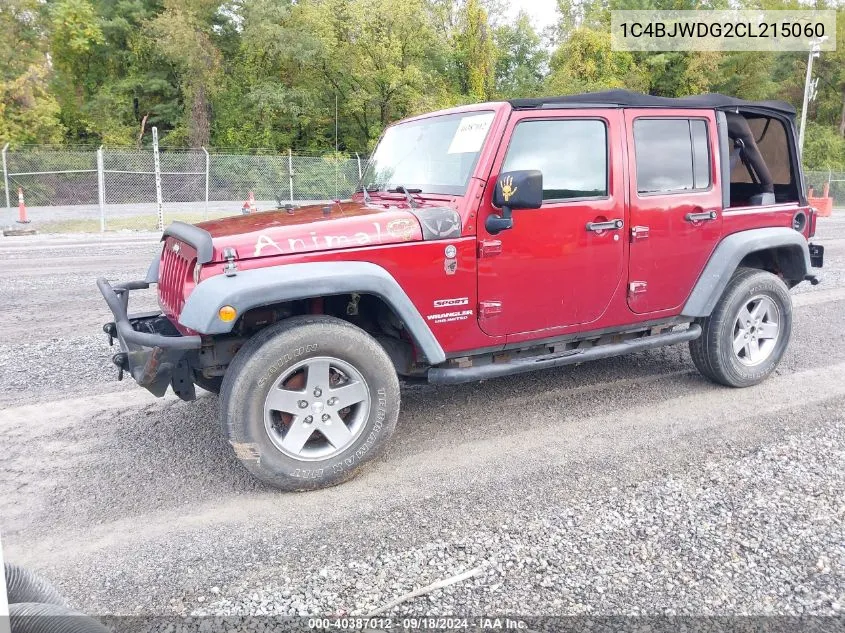 1C4BJWDG2CL215060 2012 Jeep Wrangler Unlimited Sport