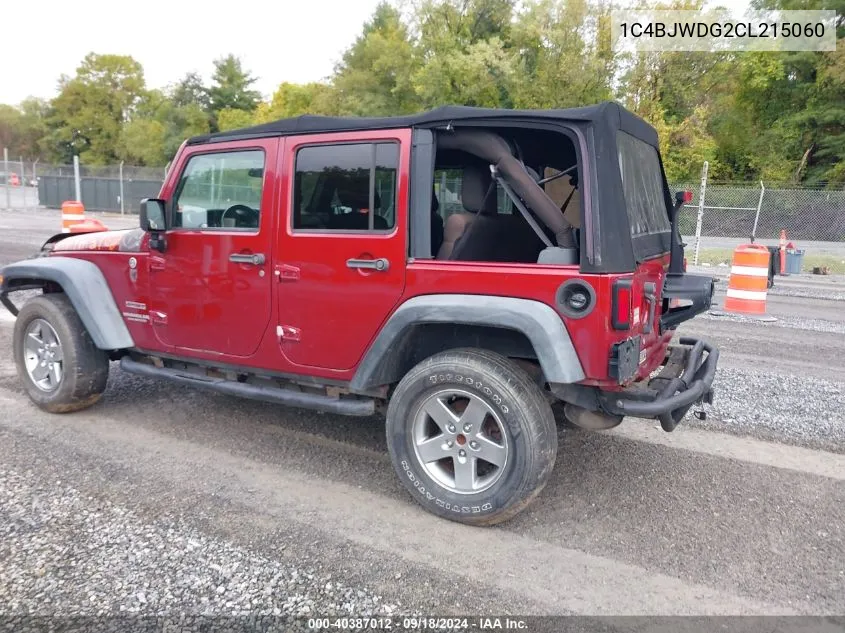 1C4BJWDG2CL215060 2012 Jeep Wrangler Unlimited Sport