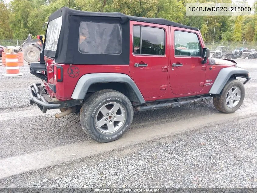 2012 Jeep Wrangler Unlimited Sport VIN: 1C4BJWDG2CL215060 Lot: 40387012