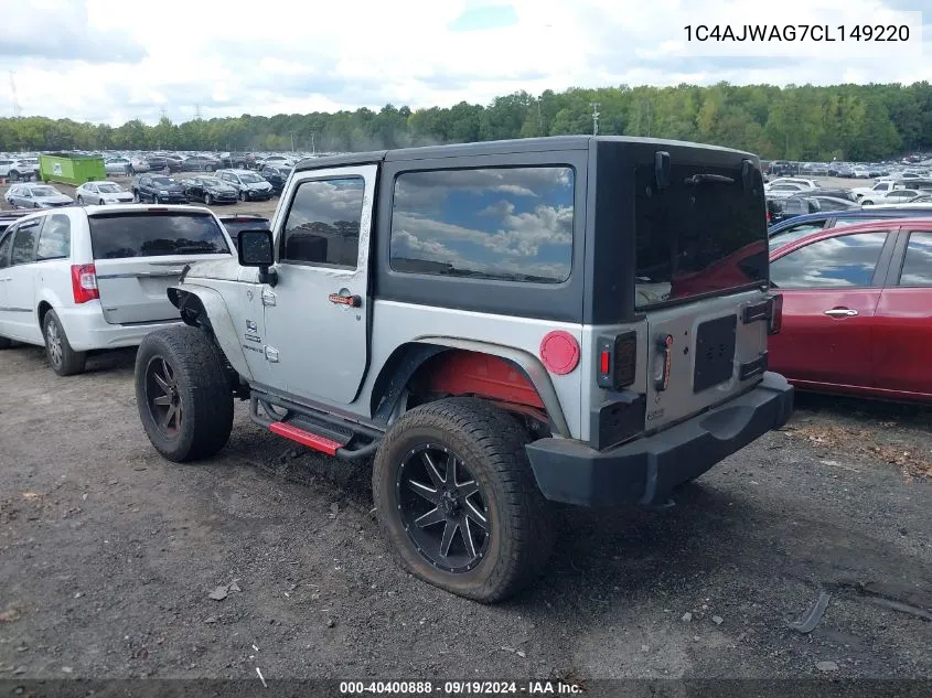 1C4AJWAG7CL149220 2012 Jeep Wrangler Sport