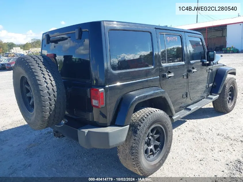 2012 Jeep Wrangler Unlimited Sahara VIN: 1C4BJWEG2CL280540 Lot: 40414779