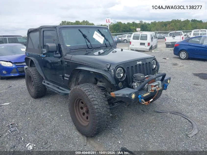 1C4AJWAG3CL138277 2012 Jeep Wrangler Sport