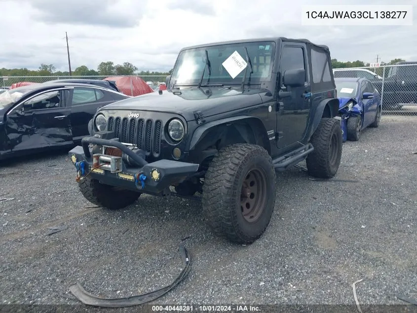 1C4AJWAG3CL138277 2012 Jeep Wrangler Sport