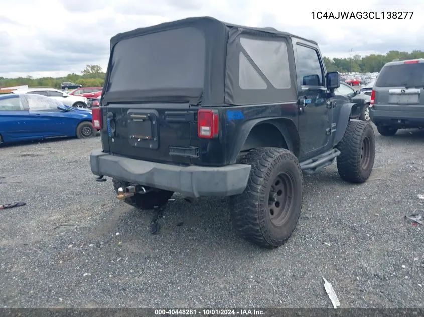 1C4AJWAG3CL138277 2012 Jeep Wrangler Sport