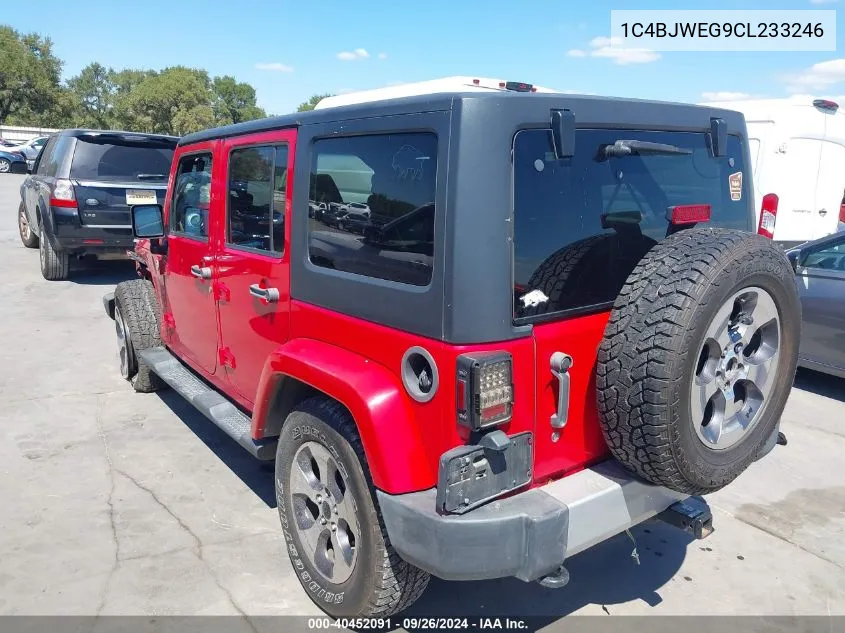 2012 Jeep Wrangler Unlimited Sahara VIN: 1C4BJWEG9CL233246 Lot: 40452091