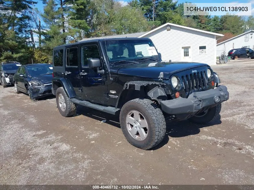 2012 Jeep Wrangler Unlimited Sahara VIN: 1C4HJWEG1CL138903 Lot: 40465732